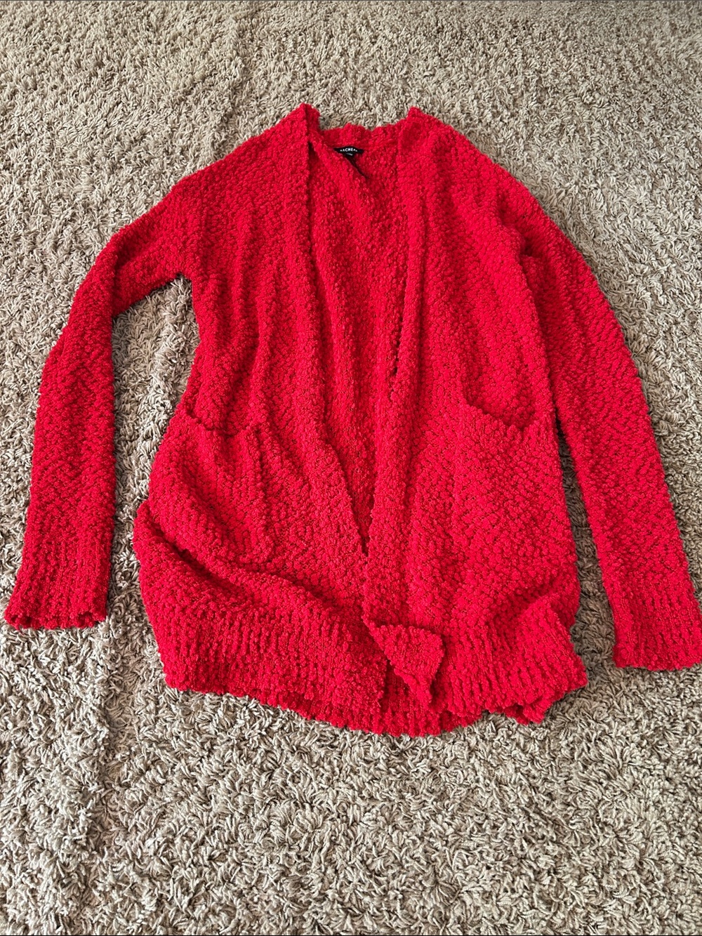 Red popcorn cardigan size S/M